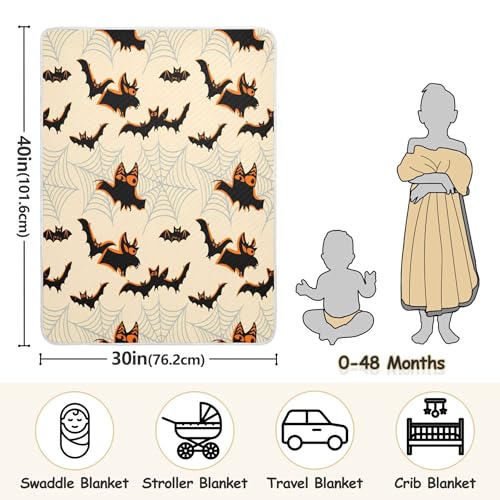 Burbuja Bats Webs Baby Blanket for Boys Girls, Nursery Soft Warm Swaddling Receiving Baby Blankets, 30x40 in Toddler Blanket3