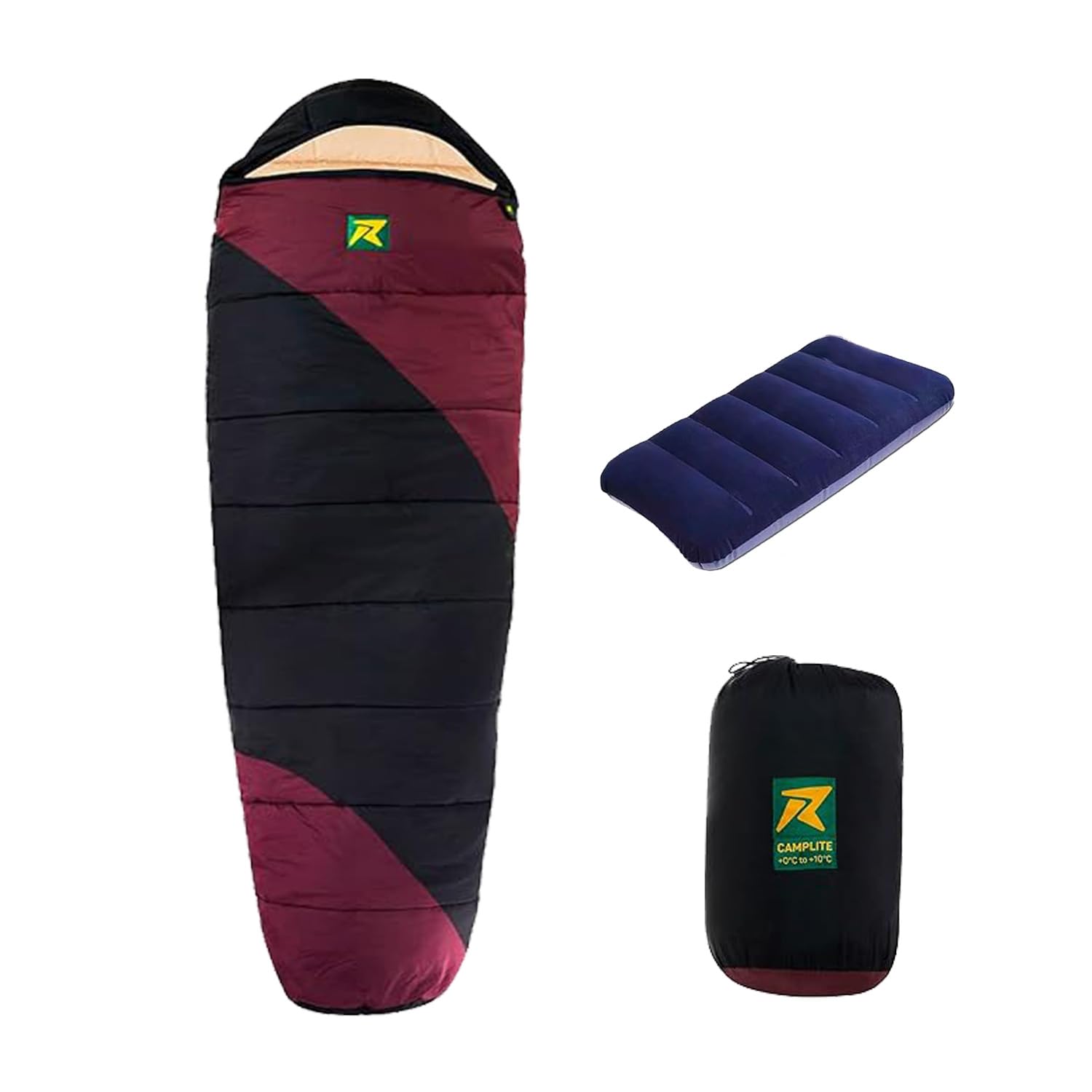Sleeping Bag 0°C to +10°C by Rocksport l Ideal Sleeping Bags for Adults,Men,Camping,Travel & Winter l Outdoor Camping Accessories- Free Air Pillow (Black-Purple) (B09JG2CF5N) Amazon Price History, Amazon Price Tracker