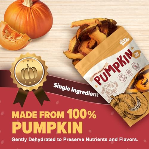 Image of Pumpkin Chips for Dogs - 100% Natural Single Ingredient Dog Treats - Crunchy & Crispy - Easy to Digest, Hypoallergenic, Grain-Free - Healthy Snack for All Breeds - 6 oz