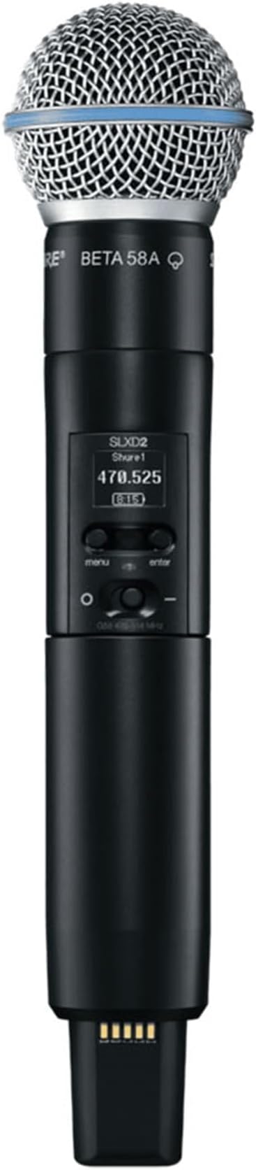 Shure SLXD2/B58 Handheld Transmitter with BETA 58A Vocal Mic Capsule - for use with SLX-D Digital Wireless Microphone Systems, Receiver Sold Separately | J52 Band (SLXD2/B58=-J52)