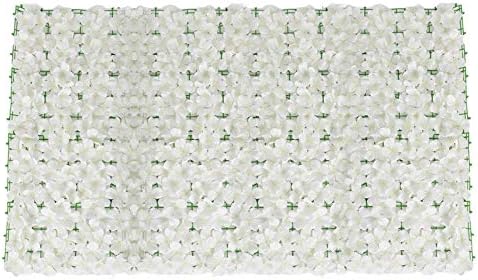 WOTEG Artificial Hedge Flowers Fence - Privacy Hedge Screen Sun Protected for Outdoor Indoor Backyard Fence, Noise Reduction Artificial Faux Ivy Hedge Trellis for Garden Decor