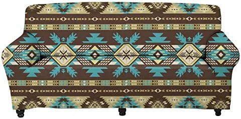 Forchrinse Tribal Aztec Navajo Print Stretch Sofa Cover Washable Sofa Slipcover Farmhouse Style Couch Sofa Cover for 2 Seater