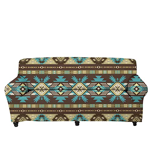 Forchrinse Tribal Aztec Navajo Print Stretch Sofa Cover Washable Sofa Slipcover Farmhouse Style Couch Sofa Cover For 2 Seater #TOP14