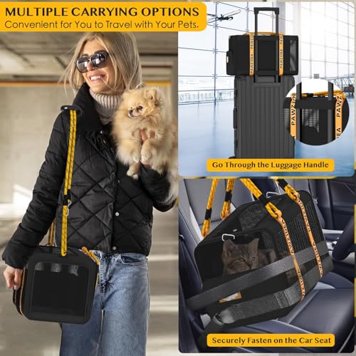 PAWZIDEA-Expandable-Cat-Carrier-wID-Card-18X11X11-TSA-Airline-Approved-Cat-Carrier-for-2-Cats-Under-Seat-Soft-Sided-Collapsible-Small-Dog-Carrier-Car-Seat-Travel-Bag-Medium-Pet-Carrier-Top-Load PAWZIDEA Expandable Cat Carrier wID Card 18X11X11 TSA Airline Approved Cat Carrier for 2 Cats Under Seat Soft Sided Collapsible Small Dog Carrier Car Seat Travel Bag Medium Pet Carrier Top Load