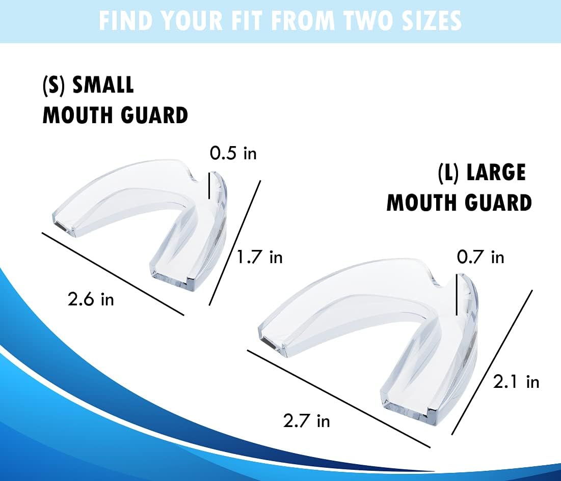 Mouth Guard for Grinding Teeth at Night Prevention, 4 Professional Dental Guards with 2 Different Sizes, Moldable Mouthpiece for Stopping Bruxism, Clenching, TMJ & More : Beauty & Personal Care