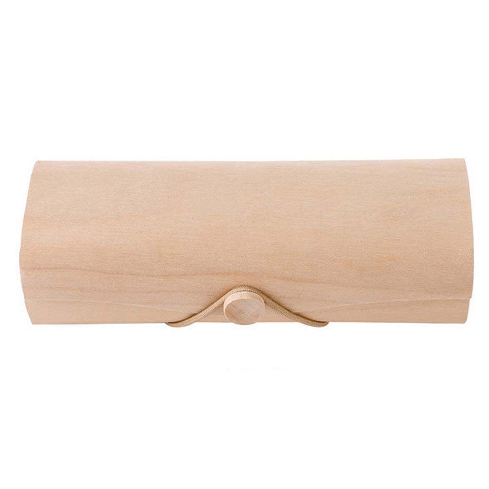 Teensery Wooden Hard Shell Glasses Case Natural Wood Protective Case for Standard Frames Eyeglasses Sunglasses