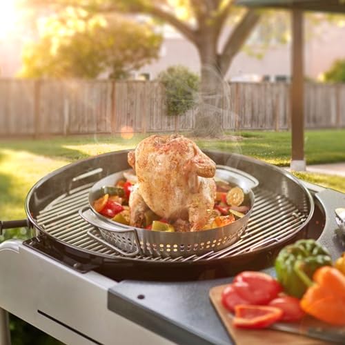 8835 Oberer Kochrost Fit Weber 57cm Holzkohlegrills, Abnehmbarer Grillrost Ersatz für Weber Kohlegrills One-Touch, Performer, Bar-B-Wasserkocher, Master-Touch,Grillrost Rund mit Smokey Mountain Cooker