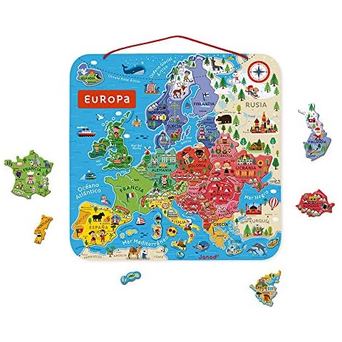 Janod - Puzle Mapa de Europa Magnético de Madera Cover