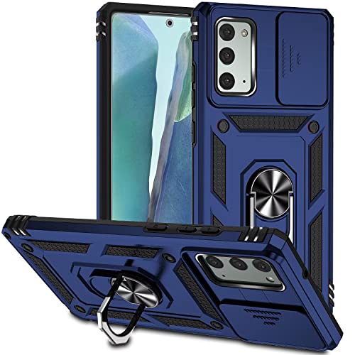 Jeelar ESONG Coque Para Samsung Galaxy Note 20,TPU+PC Rigide Armure Housse avec Lentille Coulissante Couverture,[Rotation à 360 Anneau de Support] pour...