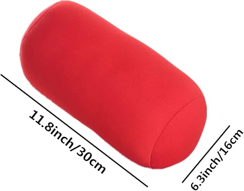 Miniatura 5 de ASkinds 2 almohadas cilíndricas cómodas de rollo de microperlas Jelly Bean Bed Pillow Tube Pillow Cojín para cabeza, cuello, soporte de espalda