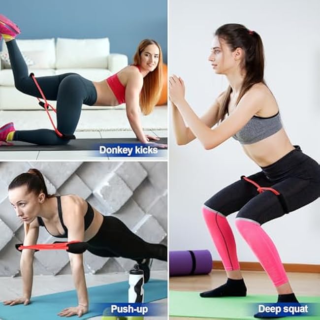 Barre Double Tube Red Resistance Band Exercise Tubes for Home Pilates Barre Workout