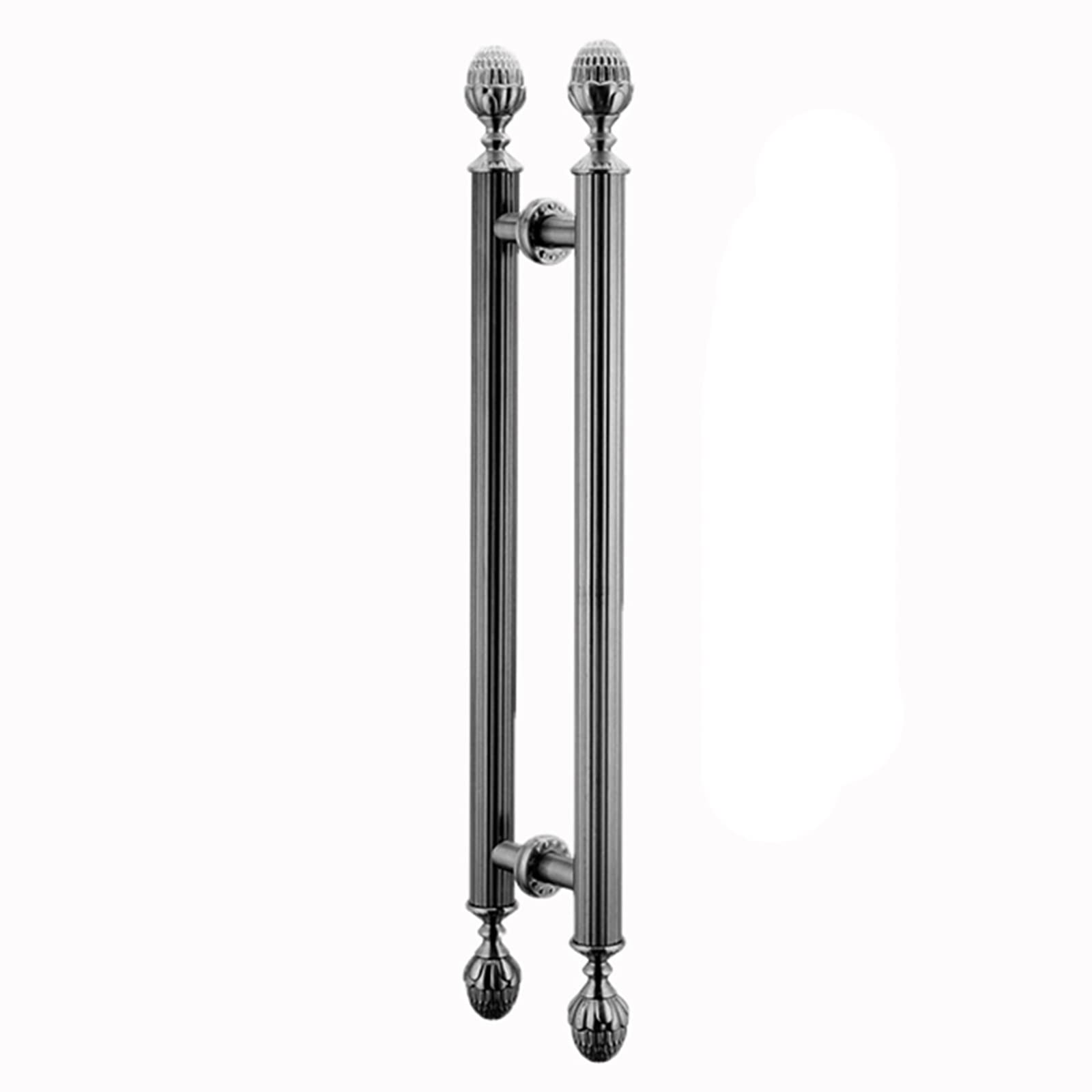 DFGHNBVC Door Handle Modern Entry Door Handle Push Pull Door Handles, 20/24/27/31/35/39/43/47Inch Long, Round Glass Shower Door Handle, Double Sided Mount Indoor Barn Door Handles,Black-110Cm/43.3In