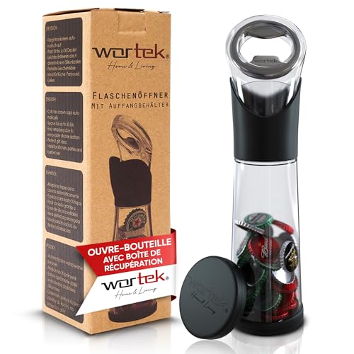 wortek – Ouvre bouteille avec réceptacle decapsuleur biere gadget cuisine camping accessoires camping car accessoires gadget insolite utile - idee cadeau homme original utile cadeau femme