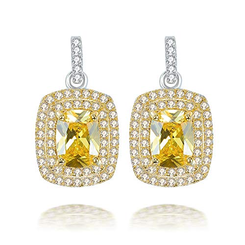 Boucles d'oreilles citrine diamants véritables pendants d'oreilles mariage