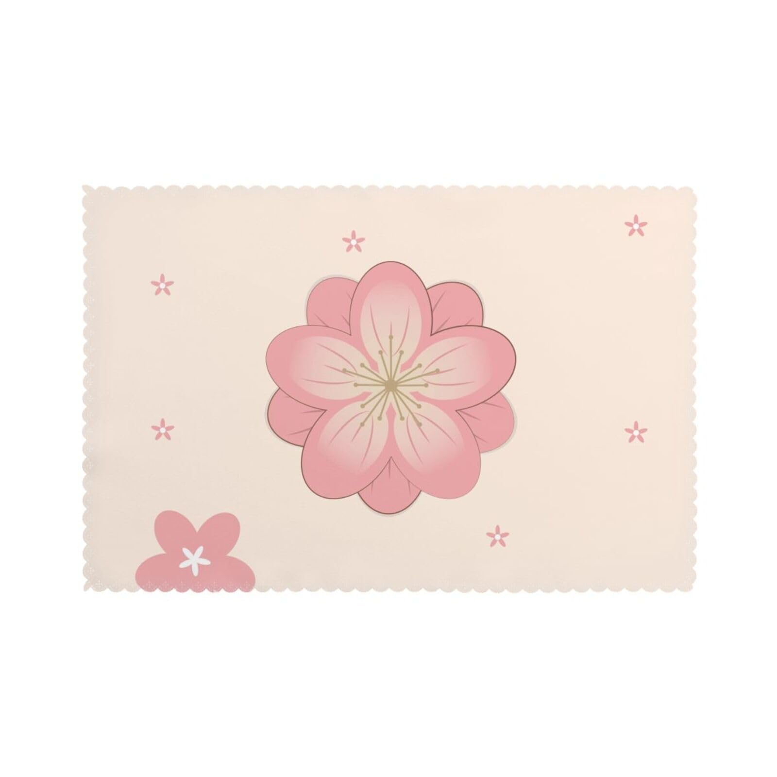 Little pink cherry blossoms Placemats set of 6, insulated, washable, suitable for kitchen, dining room, parties, etc.