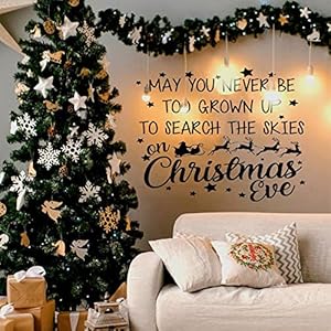 May You Never Be Too Grown Up Christmas Quote Wall Decal Decor Vinyl Wall Decal for Housewarming Gift Girl Boy Bedroom Living Room Office Bathroom Decoration, 36″