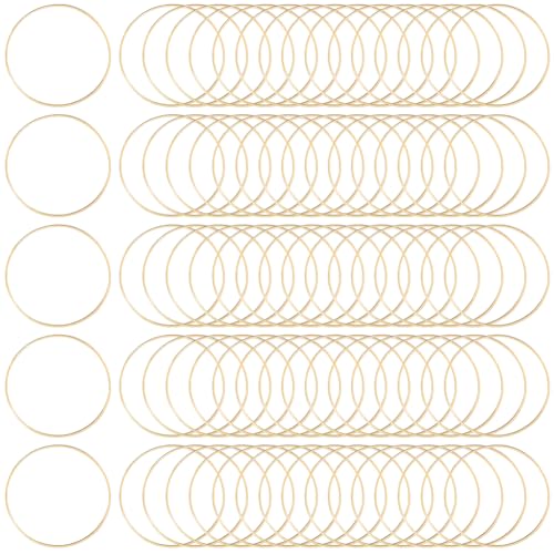SOFPLATE 120 Stück 30mm Creolen Beschläge Kleine DIY Creolen Ohrringe Golden Messing Lünetten Rückseite Rahmen Kreis Perlen Masse Für Schmuckherstellung Frauen Basteln DIY Kunst Geschenk Zubehör