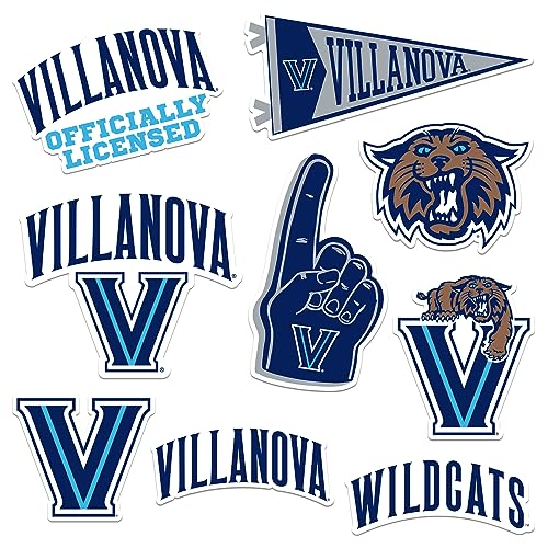 Image of Villanova University 8ct Vinyl Large Deluxe Stickers Variety Pack - Laptop, Water Bottle, Scrapbooking, Tablet, Skateboard, Indoor /Outdoor - Set of 8