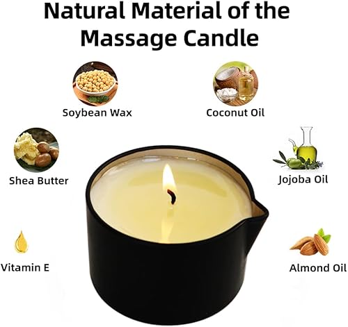 Miniatura 3 de Velas de masaje para terapia corporal, cera de soja natural, velas de aceite de masaje de baja temperatura para el cuidado de la piel, loción