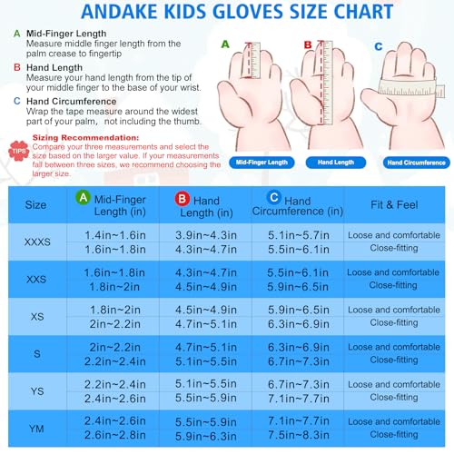 Andake Waterproof &Breathable Kids Snow Gloves, Toddler Winter Warm Ski Gloves for 2-14Y Boys Girls - Image 4