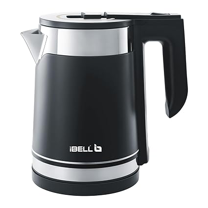 IBELL SEK170BM Premium Electric Kettle 1.7 Litre, 1500 Watt, Stainless Steel with Insulation, Auto Cut-Off (Black)