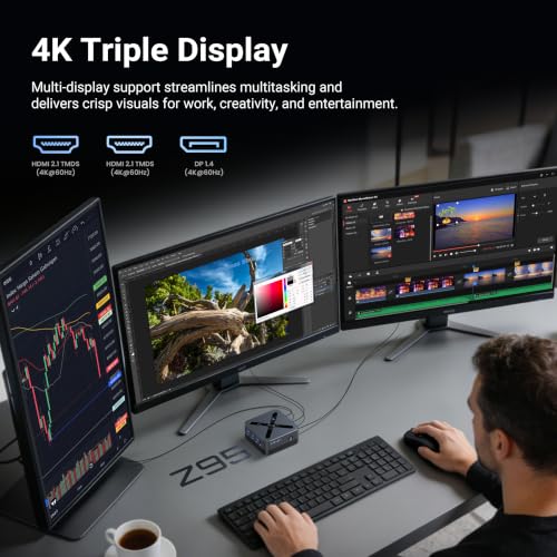 Image of MINIX NEO Z95 Mini PC,Intel 12th Gen N95,8GB LPDDR5X RAM,256GB NVMe SSD, Dual LAN Mini Computers /4K Triple Display HDMI /DP /VESA Mount /Auto Power On /WOL for Business Home Office,Digital Signage