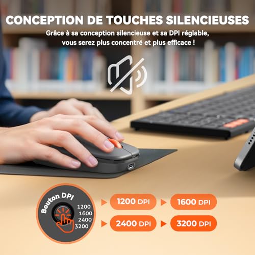 MEETION Clavier et Souris Pliables, Ensemble Clavier et Souris sans Fil Pliables Pleine Taille pour Les Voyages d'affaires, Une Suite bureautique Portable à emporter Partout