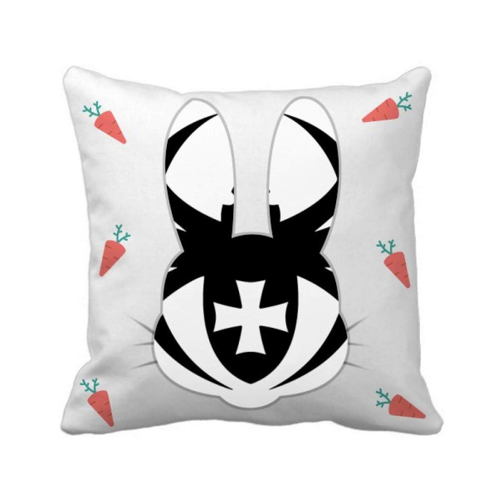 Coussin carré lapin et araignée noire imprimé pour déco salon
