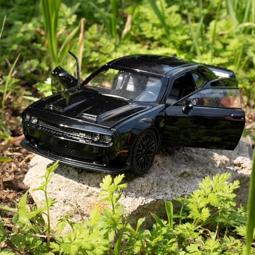 Image of FEXXA Hellcat 1:32 Scale Dodge Challenger Die-Cast Metal Toy Model Car for Kids - Pull Back Mechanism, Birthday Gift for 3+ Year Old Boys (Black)