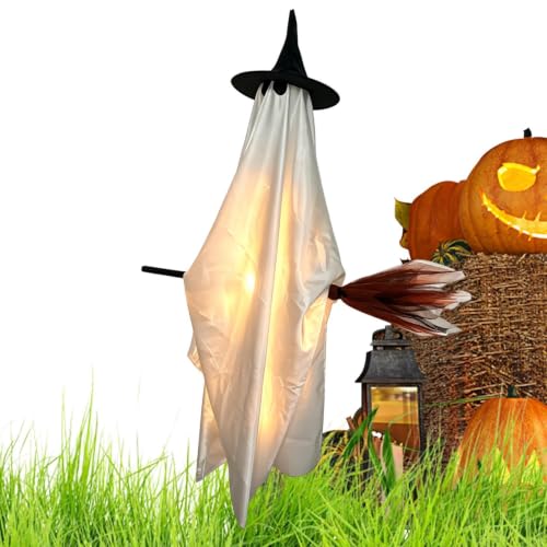 Objet effrayant illuminé Halloween pour effrayer les passants devant le garage
