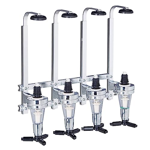 Bar Butler 4/6 Bottle Wall Mounted & Rotary Stand Drinks Optic Party Dispenser Solo Optic Spirit Drink-Ware Set (4Bottle_Wall Mounted)