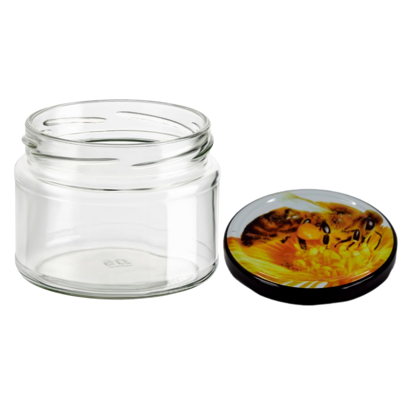 Gouveo Set 24 Vasetti Per Conserve 300 Ml Con Coperchio A Vite TO82 – Motivo A Nido D'Ape - 2