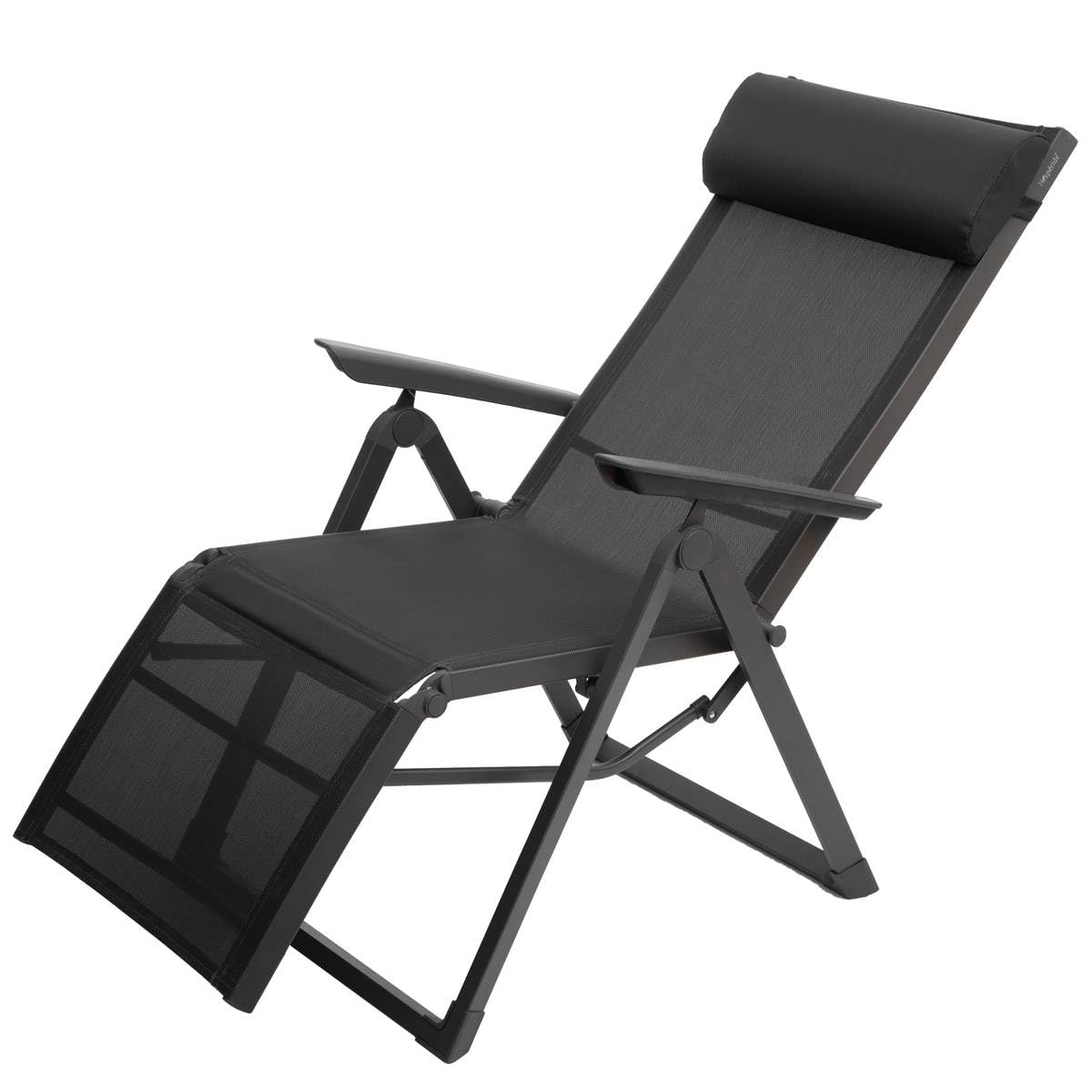 Hespéride - Silla reclinable de jardín Decima - Antracita/Grafito - Aluminio - Mobiliario de Exterior para terraza, balcón y Patio.
