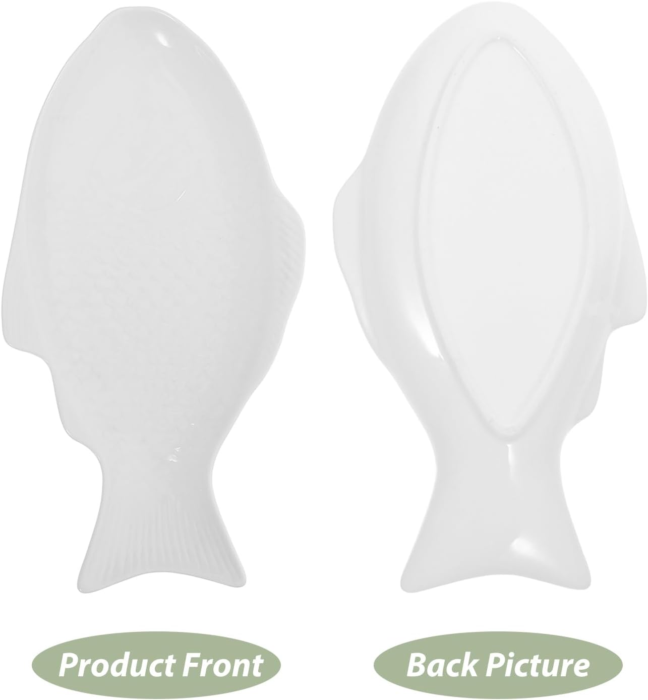 DOITOOL Fish Plate White Ceramic Serving Platter Fish Shaped Serving Dish Appetizer Serving Tray Platter Food Tray Party Platter for Fruit Cheese (13"L x 7.3"W)