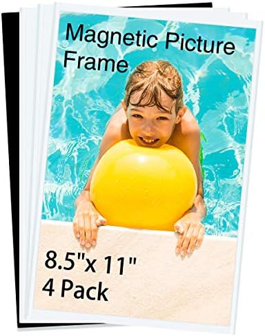 HIIMIEI Magnetic Photo Frames for Refrigerator 8.5x11, 4 Pack Fridge Magnets Picture Frame Photo Pocket,Perfect for Displaying Frames,Children Artworks and Schedules