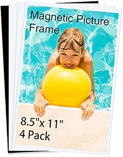 HIIMIEI Magnetic Photo Frames for Refrigerator 8.5x11, 4 Pack Fridge Magnets Picture Frame