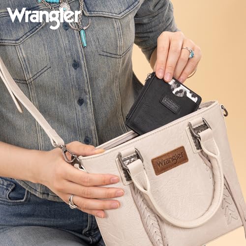Image of Montana West X Wrangler Small Credit Card Holder for Women Ladies Female Silm Minimalist Wallet Rfid Zipper Pocket with Keychain and Detachable Card Holder