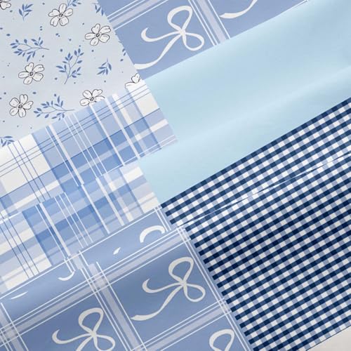 Image of Nayoroom Plaid Duvet Cover Queen Size Reversible Blue Patchwork Checkered Duvet Cover Dorm Bedding Set 3 Pieces Soft Lightweight Washed Microfiber Farmhouse Bedding Set Gifts for Women Men