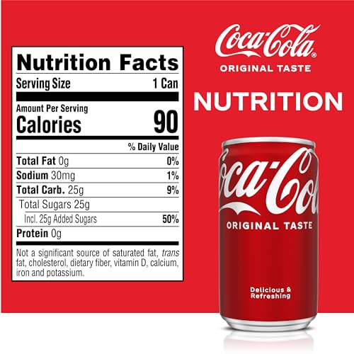 Image of Coca-Cola Soda Soft Drinks, 7.5 fl oz, 6 Pack - Classic Cola Soft Drink, Mini Soda Cans
