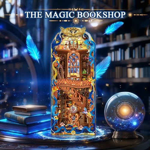 Mccreadee Book Nook Kit, DIY Miniature House 3D Wooden Puzzle with LED Light, Fantasy Bookstore Bookshelf Decor for Adults, Teens & Beginners, Gift for Book Lovers by Mccreadee - Used condition - Image 4