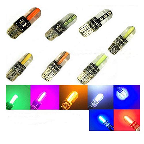 (10-Pack) NEW 3W COB LED Replacement for Landscape Pathway Light Bulb 12V AC/DC Wedge Base T5 T10 for RV Car Malibu Paradise Moonrays Outdoor Deck Stair Step Path Lights (Amber)