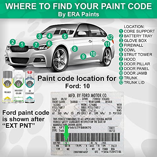 Era Paints (J7 - Magnetic Metallic Compatible/Replacement For Ford Exact Match Touch Up Spray Paint 2K Clearcoat & Primer - Pick Your Color #TOP1