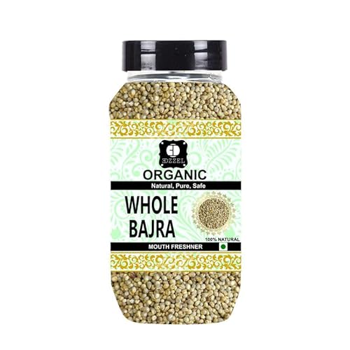 EDZZEL Organic Whole Bajra (Pearl Millet) Traditional Premium Quality Hygienically Packed | Vegan | Gluten Friendly | NON-GMO | Indian Origin ( Pack of 1 ) 300 Gm