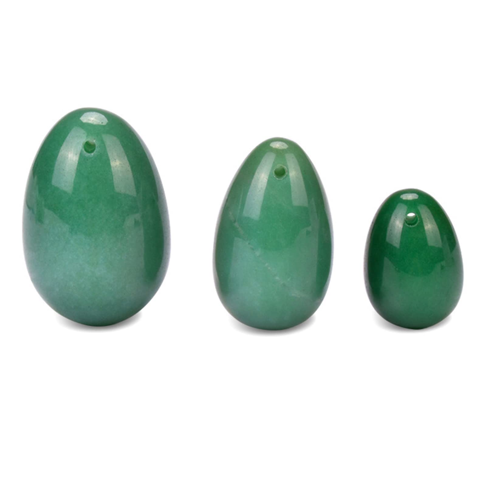 3pc Natural Green Jade Yoni Egg Crystal Egg Stone Eggs Kegel Exercice Boules vaginales Vaginal Exerciseur, yoni Egg No Box