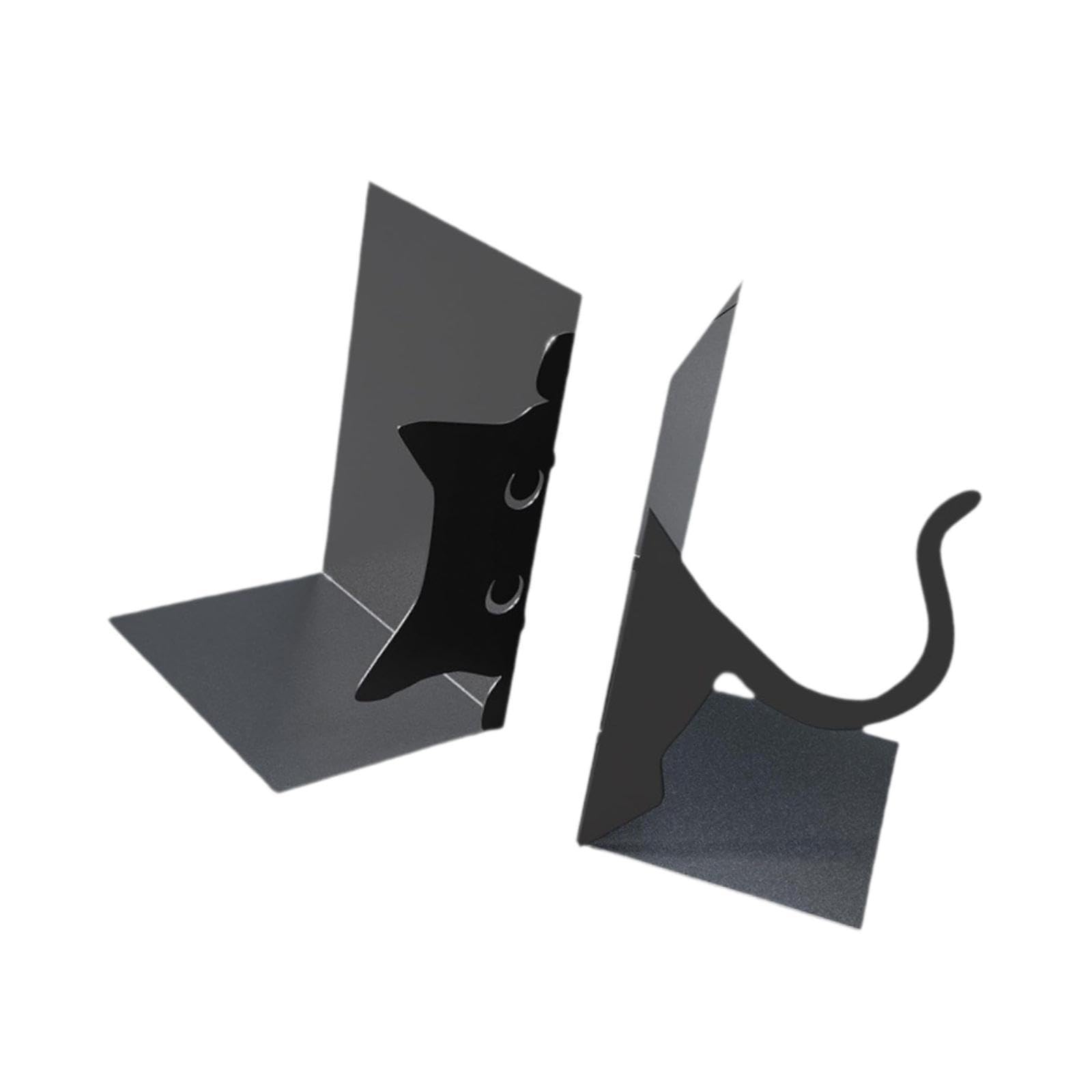 Cute Cat Bookends Decorative Book Holder Iron Artwork Bookshelf Decor for TV Cabinet Shelf Unique Birthday Gift