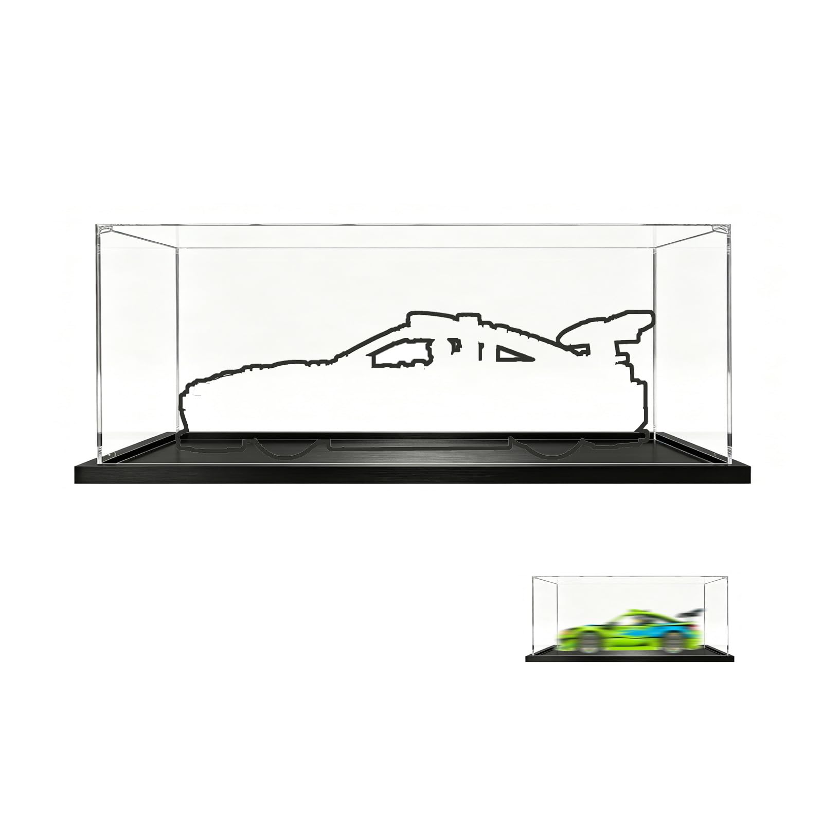 Acrylic Display Case Compatible with Lego 42229 Racing Model, Dustproof Transparent Storage Box, Compatible with Lego 42229 (Model Not Included) (2mm)