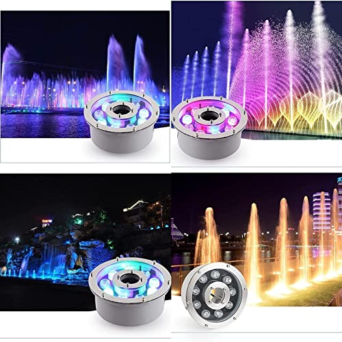 Submersible Led Lights, With Remote Control Spotlights, Waterproof Ip68 Embedded Fountain Pool Spotlight, Stainless Steel Color Landscape Lights, 12V Park Square Led Underwater Light ( Color : Rgb+Rem #TOP6
