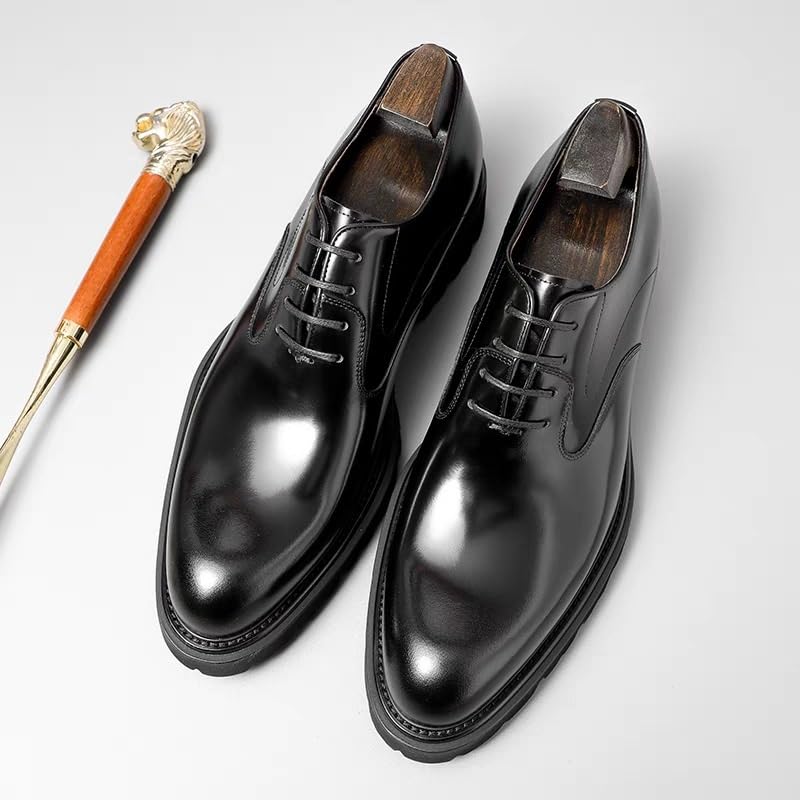 Men's Trendy Brogue Wingtip Dress Shoes Business Casual Lace Up Punched Leather Oxford for Weddings, Parties, Work, Church,3