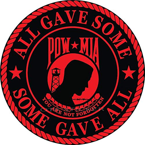 Powmia Sticker Red (2Pack) Soldier Military Prisoners You Are Not Forgotten All Gave Some Decal Window Truck Motorcycle Chopper Van Suv Scrapbook Phone Casing Phone Laptop Door Helmet Luggage Tumbler Army #TOP20