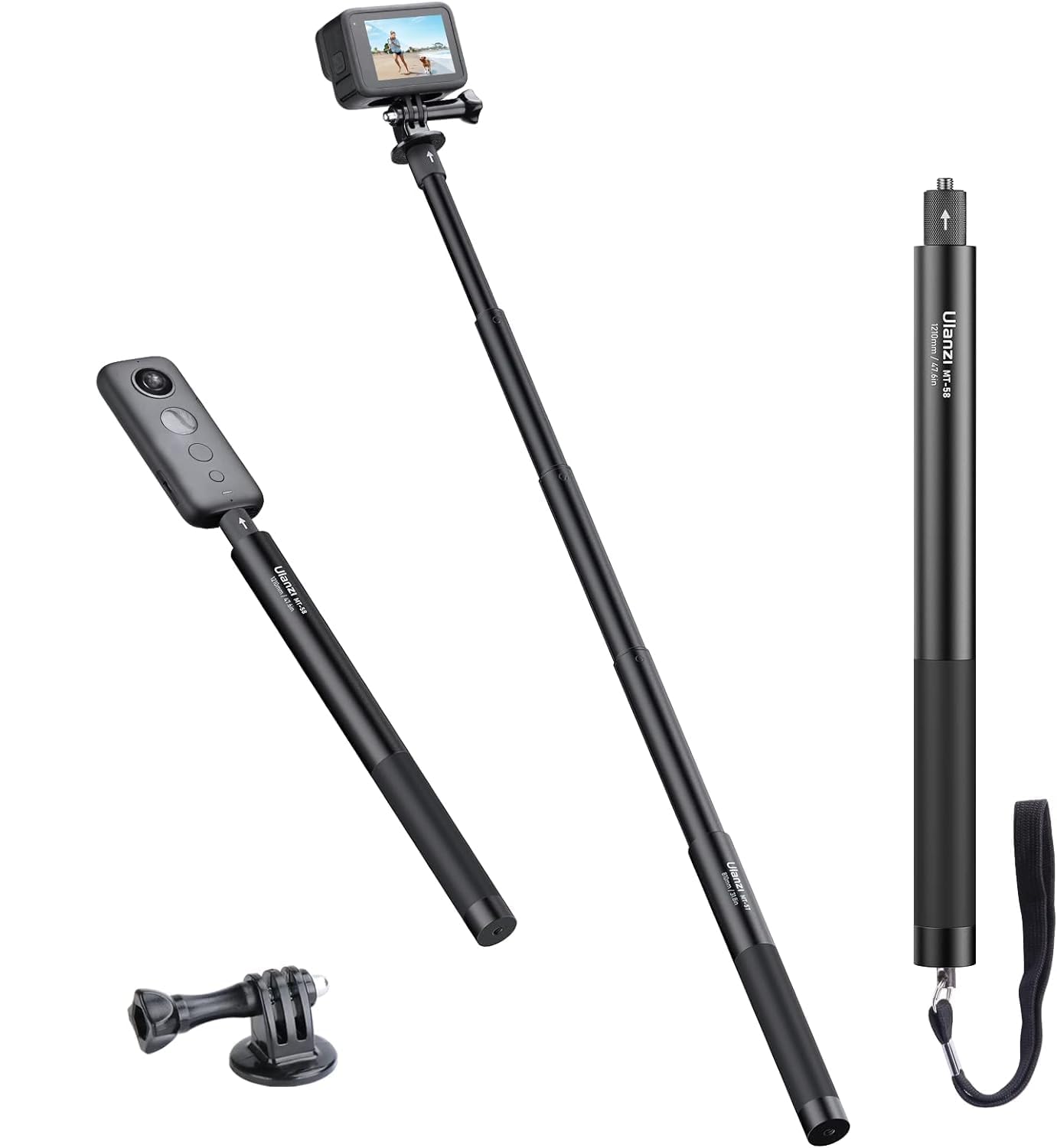 Amazon | 120cm 自撮り棒 Insta 360用 ULANZI MT-58 一脚